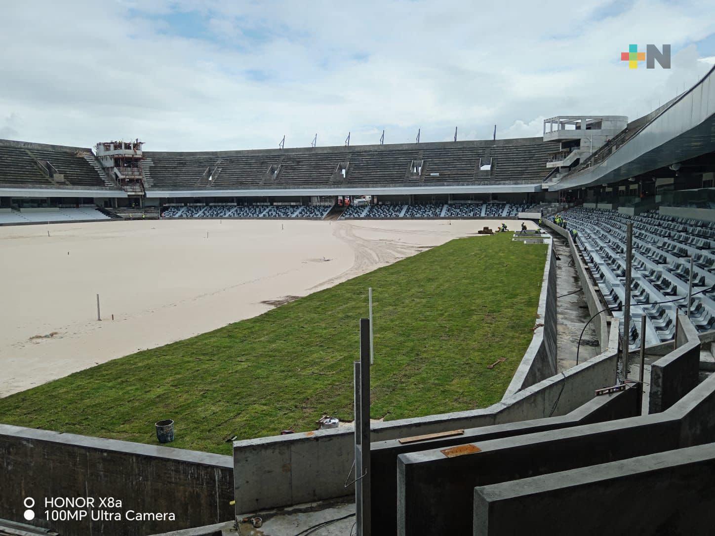 Inicia colocación del césped del estadio de futbol Luis de la Fuente «El Pirata»