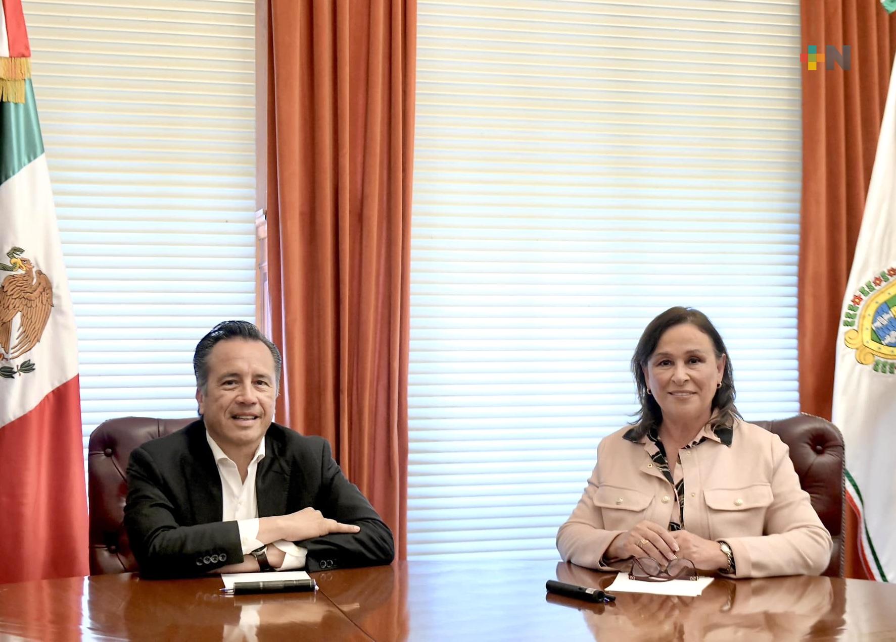 Se reúnen en Xalapa, Cuitláhuac García y la gobernadora electa, Rocío Nahle