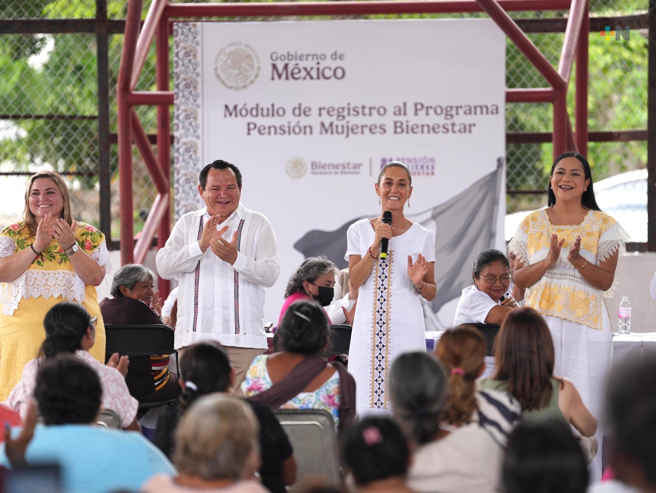 Pensión para personas con discapacidad ya es un hecho en Yucatán: Claudia Sheinbaum