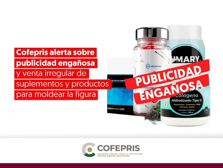 Cofepris venta irregular de suplementos y productos para moldear la figura