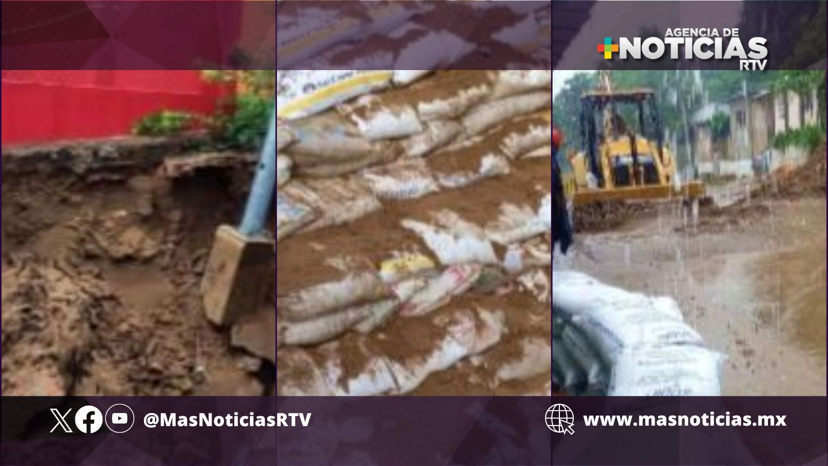 Trabajan en reparar socavones causados por lluvias en Coatzacoalcos