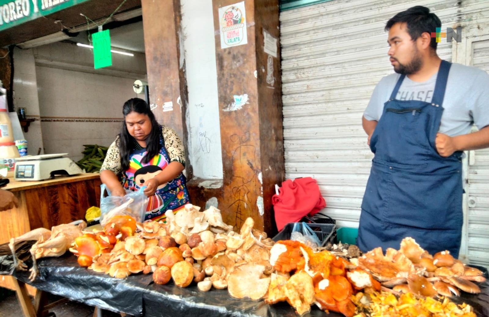 Vendedores de Las Vigas ofrecen variedad de hongos comestibles en Xalapa