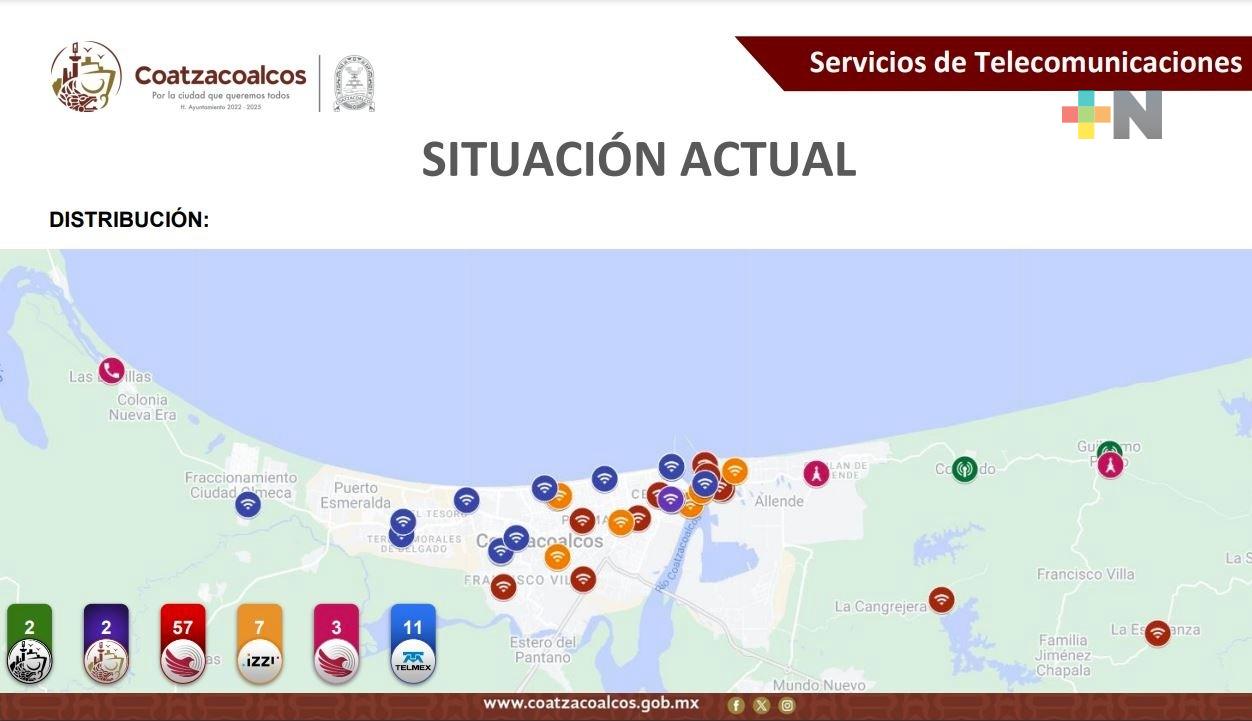 Instalan 79 puntos de internet en sitios públicos de Coatzacoalcos