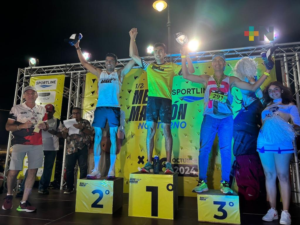 Angélica Torres y Carlos Gamboa ganan el Medio Maratón Nocturno 2024