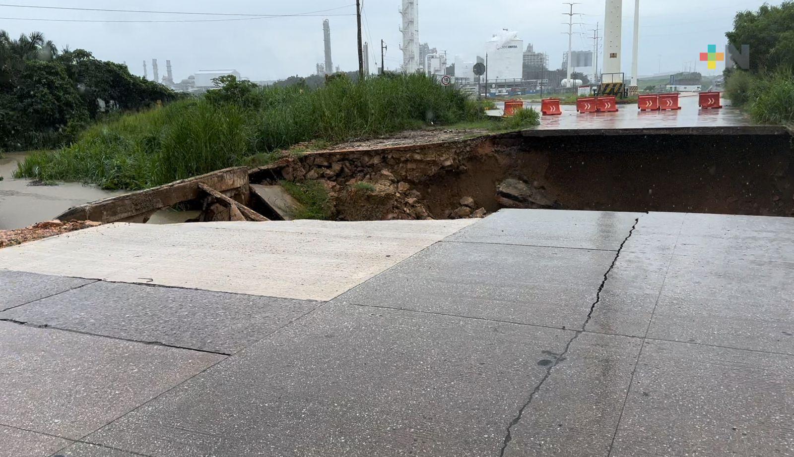 Socavones en distintos puntos del sur de Veracruz