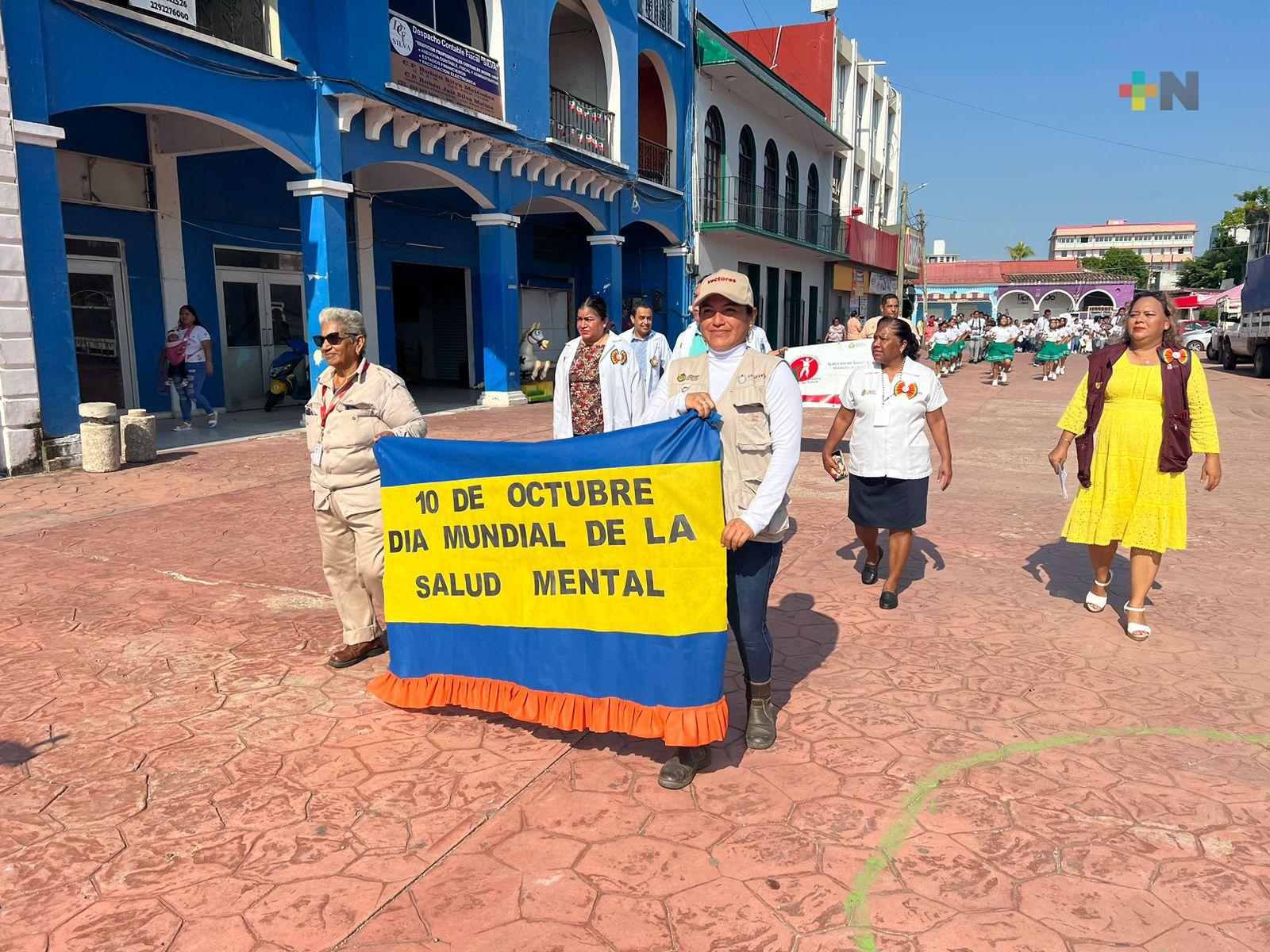 Desfilan por el Día Mundial de la Salud mental en la Cuenca del Papaloapan