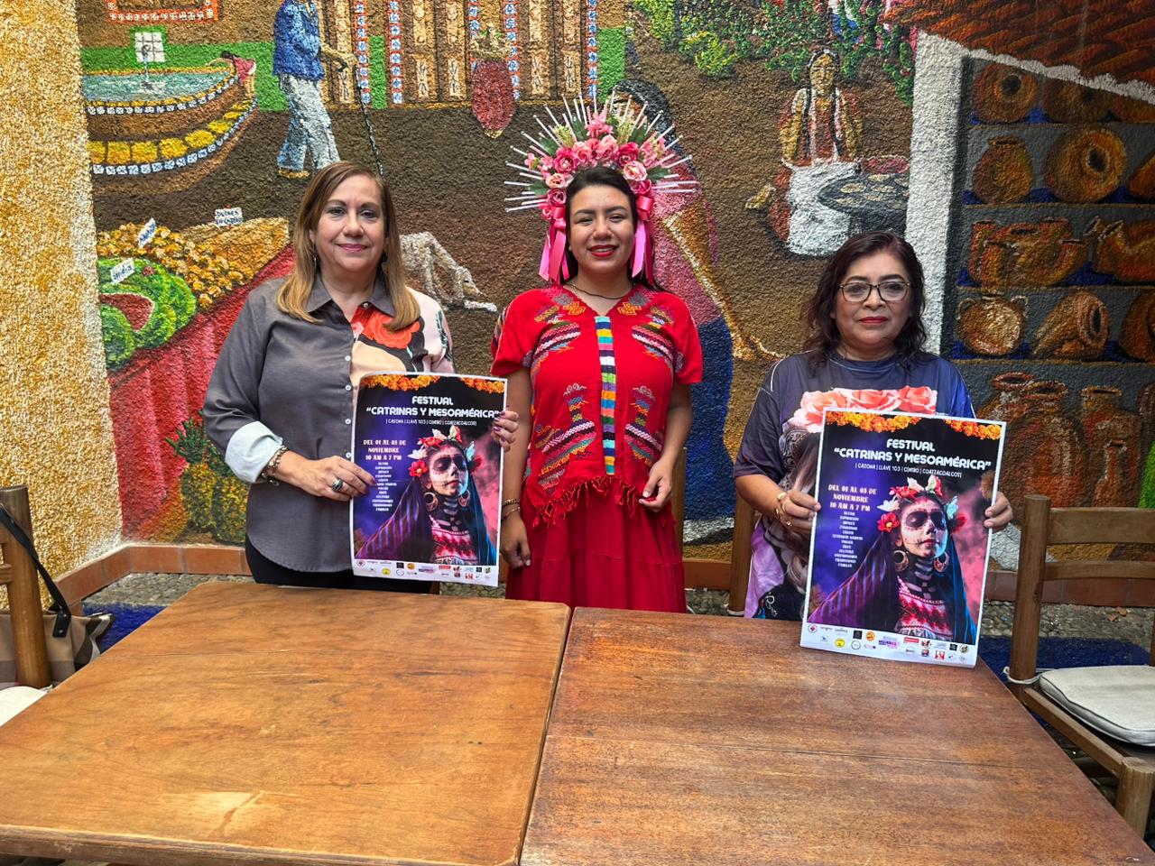 En Coatza presentan Festival Catrinas y Mesoamérica