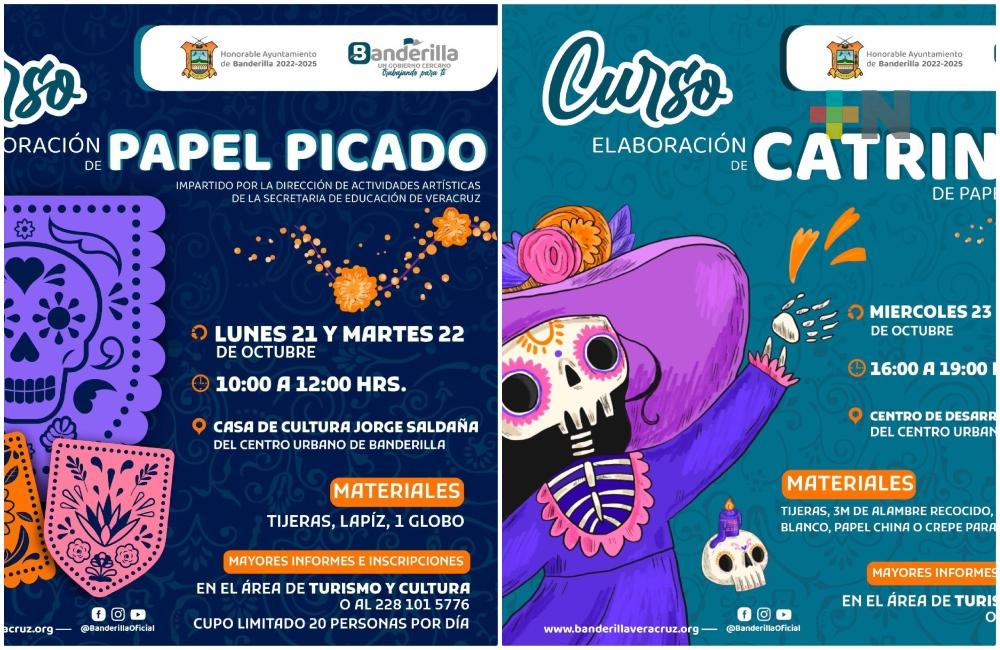 En Banderilla impartirán taller de papel picado y elaboración de catrinas