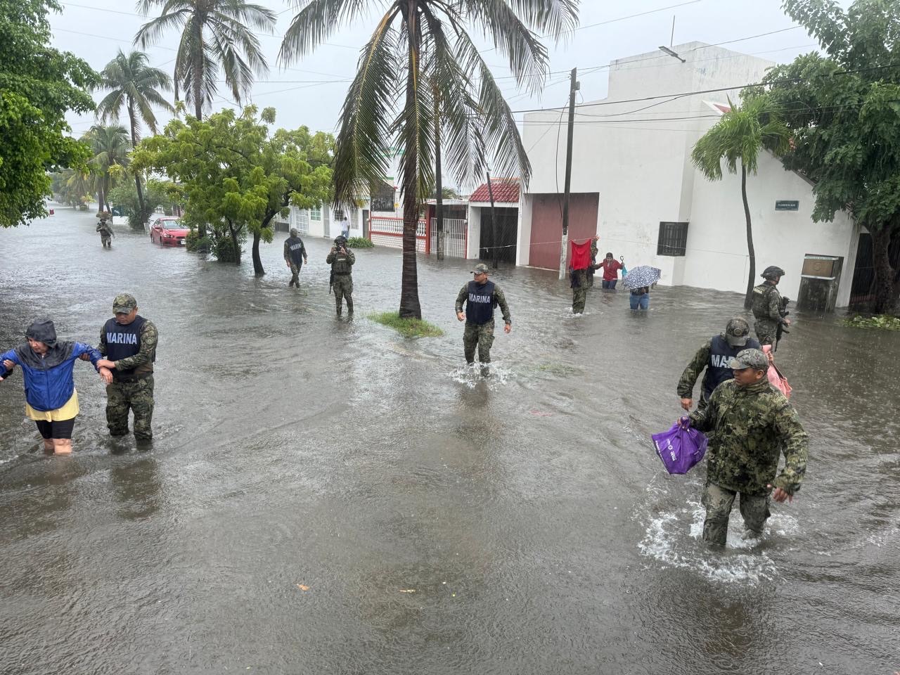 Se activa Plan Marina en fase de auxilio, ante las lluvias en Veracruz-Boca del Río