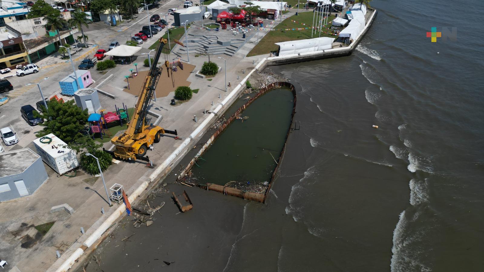Más de 70 por ciento de avance en dragado de desembocadura del río Jamapa: PMA
