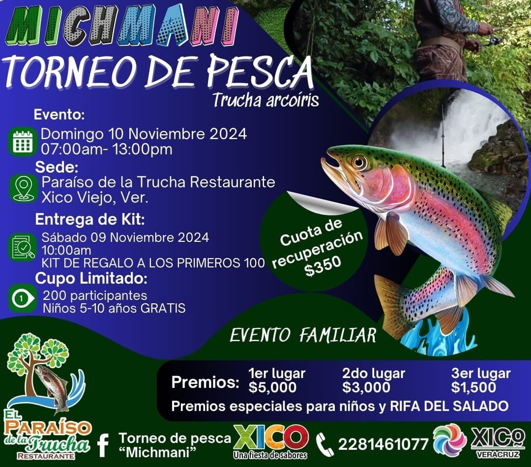 Torneo de trucha arcoíris Mishmani 2024 tendrá como sede el municipio de Xico