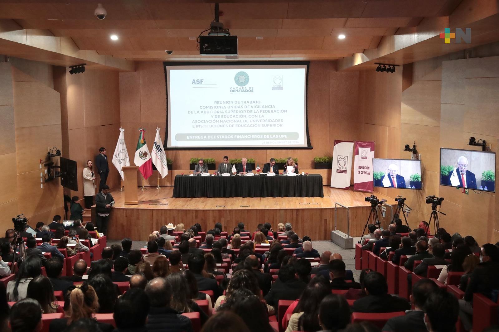 Entrega la ANUIES a la Comisión de Vigilancia de la ASF, estados financieros auditados