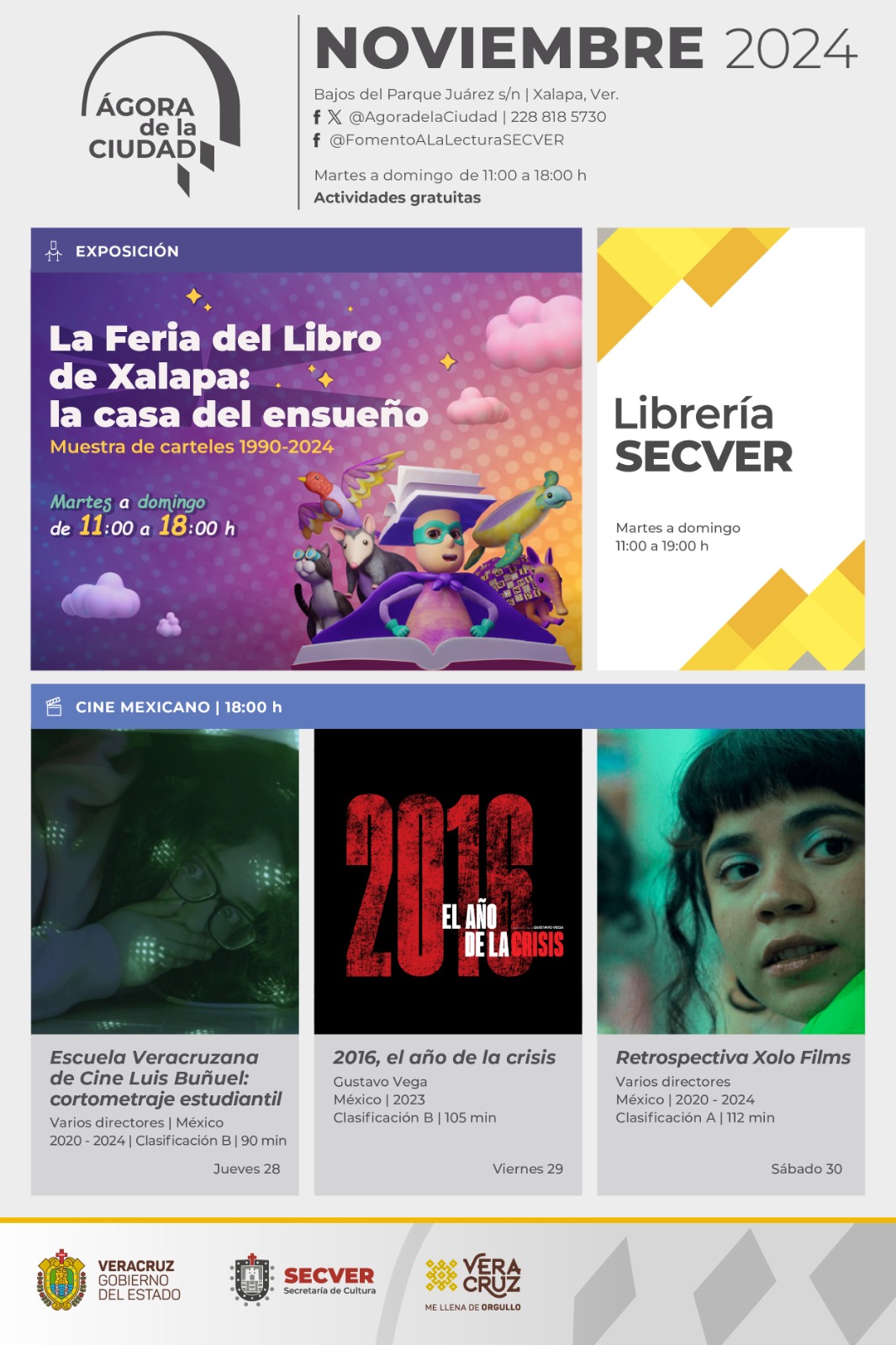 Secver invita a funciones de cine en el Ágora de la Ciudad