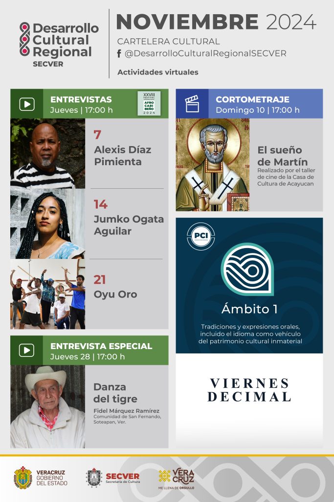 Presentan cartelera virtual de Desarrollo Cultural Regional para noviembre