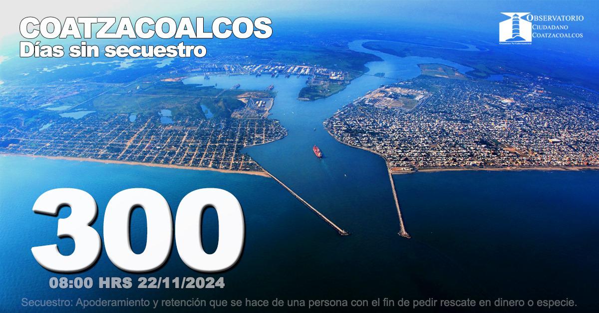 Coatzacoalcos llegó a 300 días sin secuestros: Observatorio Ciudadano
