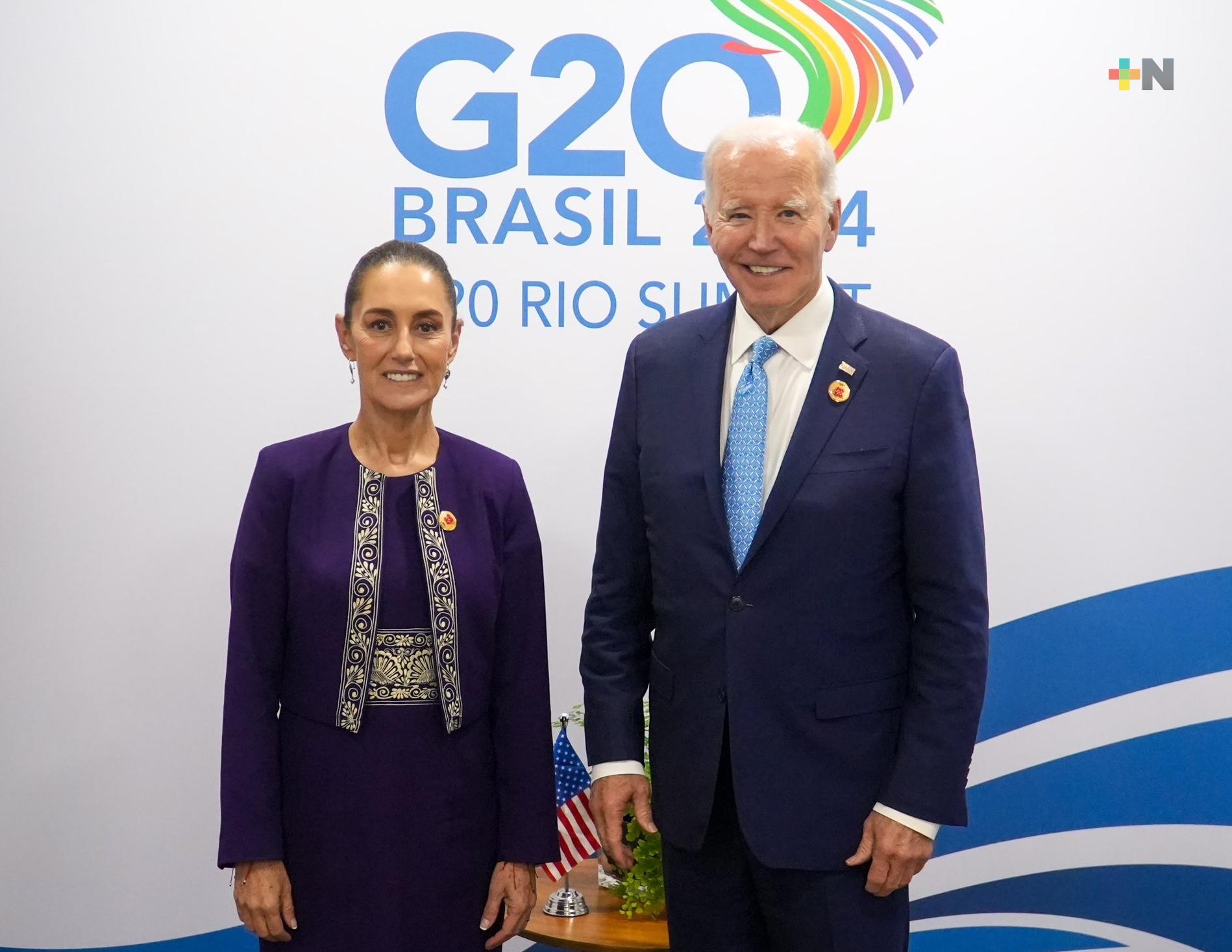 Se reúnen en la Cumbre del G20, Claudia Sheinbaum y Joe Biden