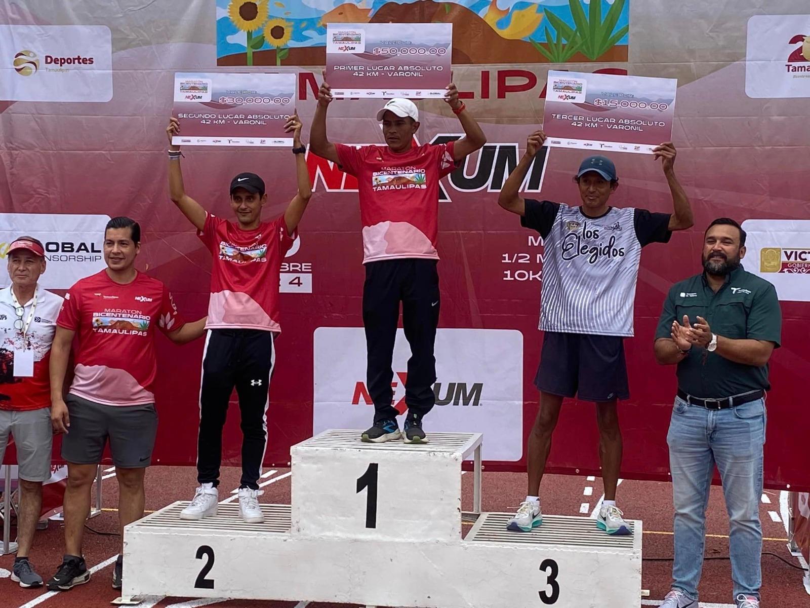 Conquistan Argentina Valdepeñas y Rubén Chávez “Maratón Bicentenario Tamaulipas”