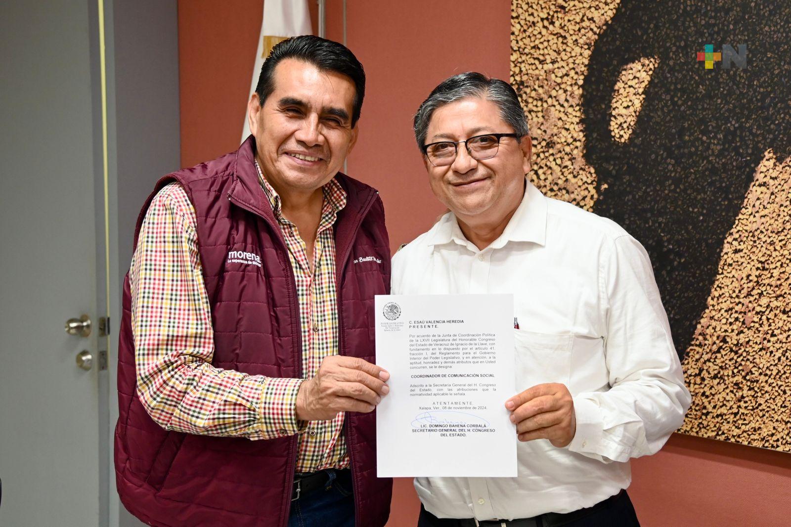Esaú Valencia, nuevo coordinador de Comunicación Social del Congreso Estatal