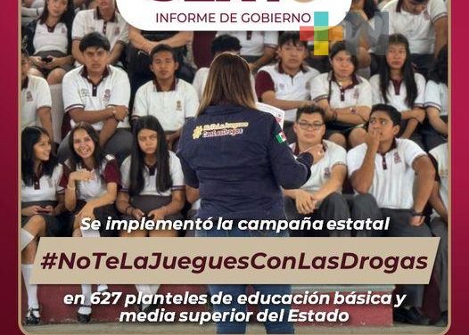 Gobierno de Rocío Nahle decidirá destino de programa «No te la juegues con las drogas»