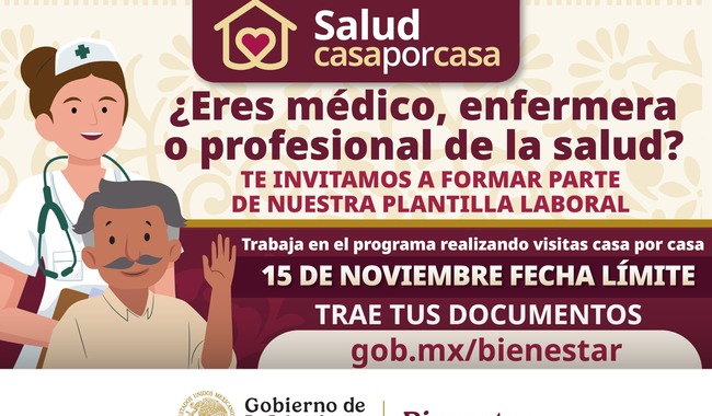Registro de profesionales para Programa Salud Casa por Casa concluye el 15 de noviembre