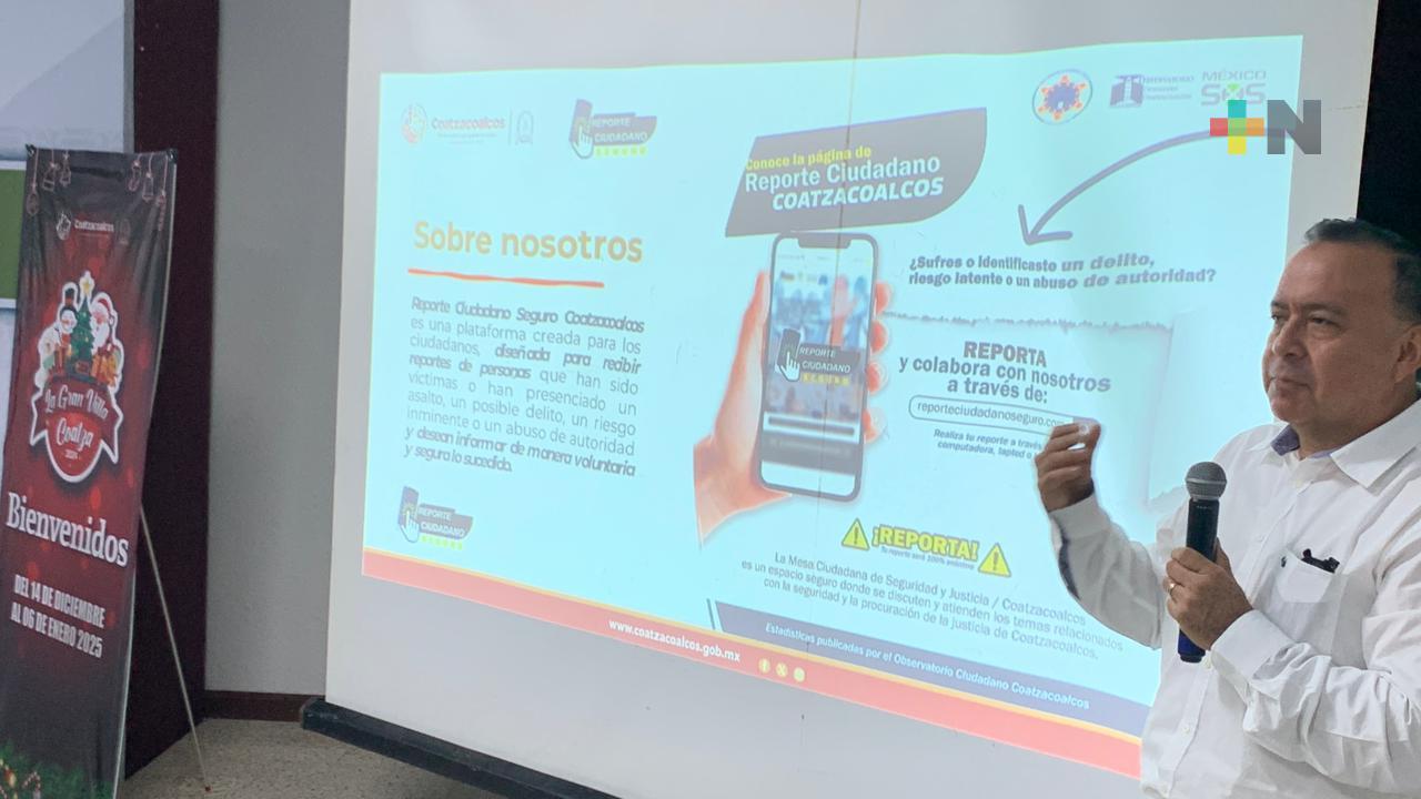 Presentan plataforma «Reporte ciudadano seguro» en Coatza para denuncias anónimas
