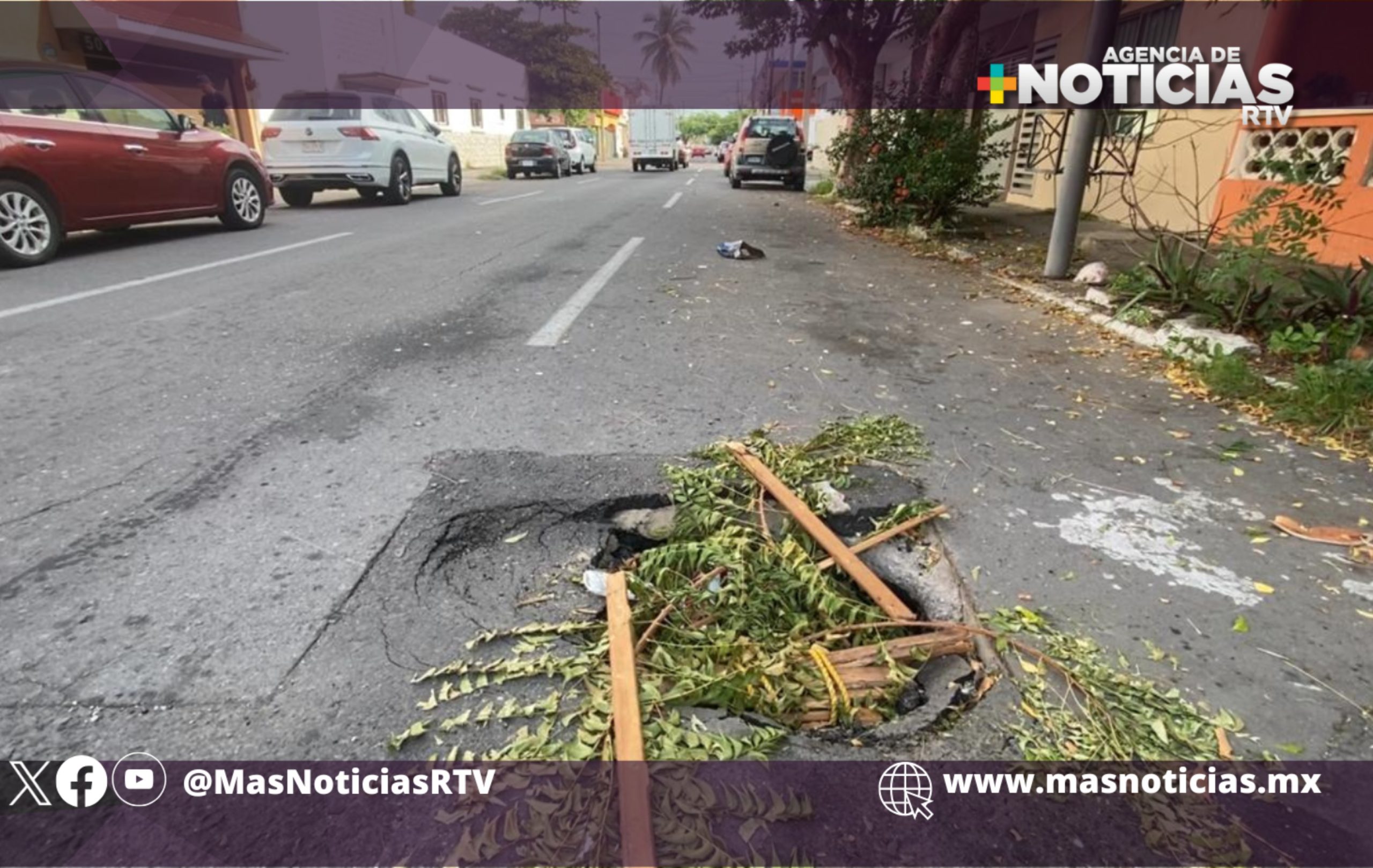 Reportan otro hundimiento en colonia Flores Magón de Veracruz