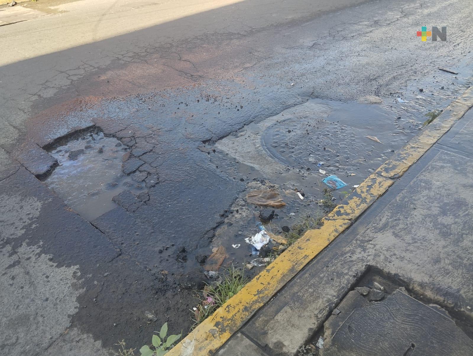 Denuncian fuga de agua en fraccionamiento Los Delfines del municipio de Boca del Río