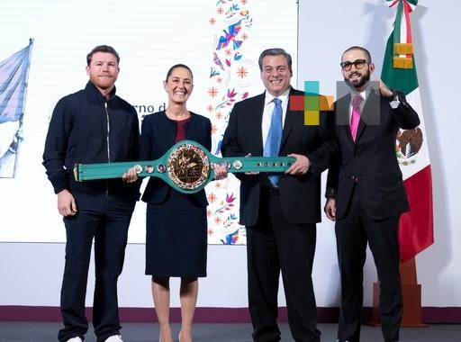 Claudia Sheinbaum anuncia clase de box más grande del mundo; “Canelo” Álvarez apoya el evento