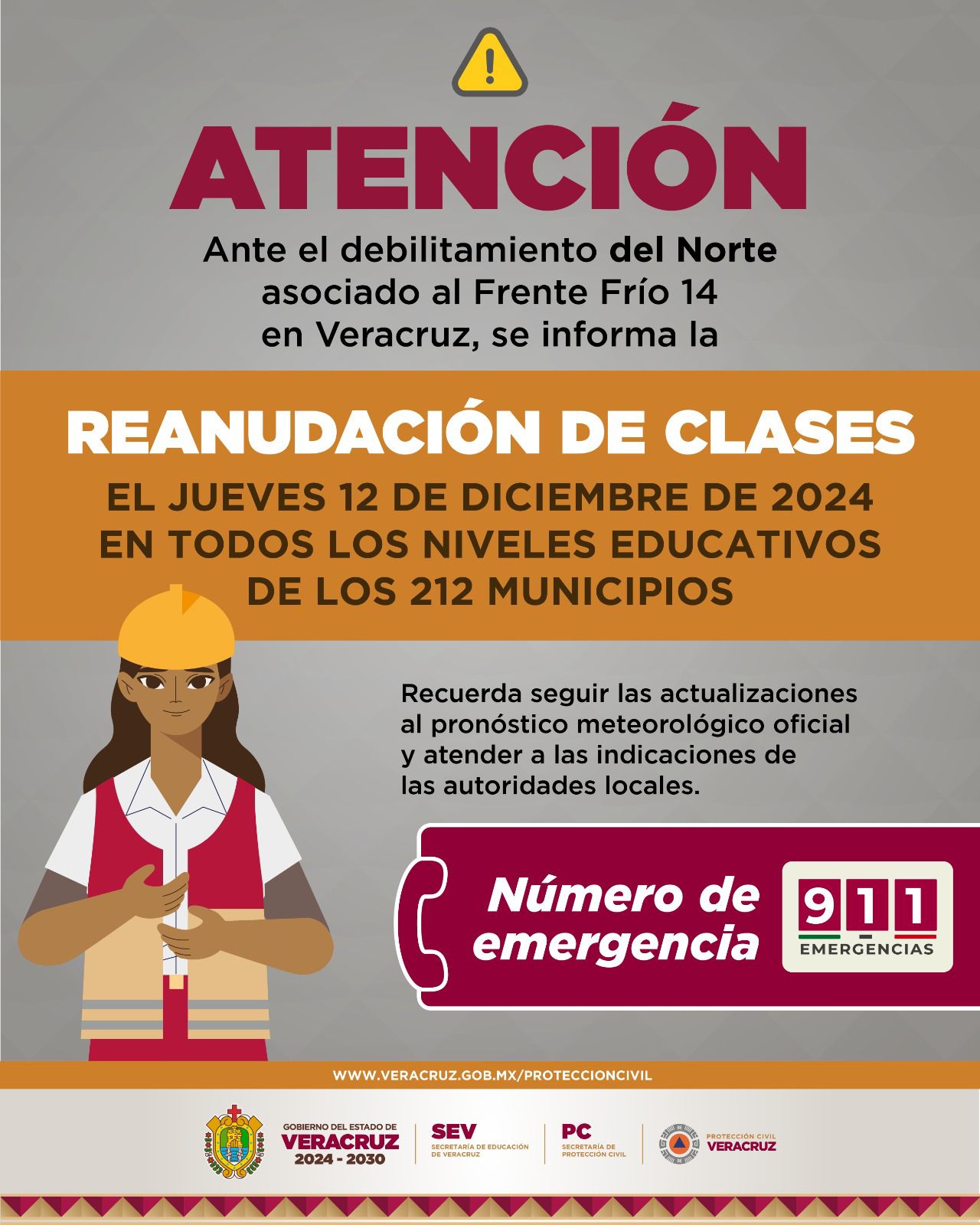 Este jueves se reanudan clases tras debilitamiento de norte