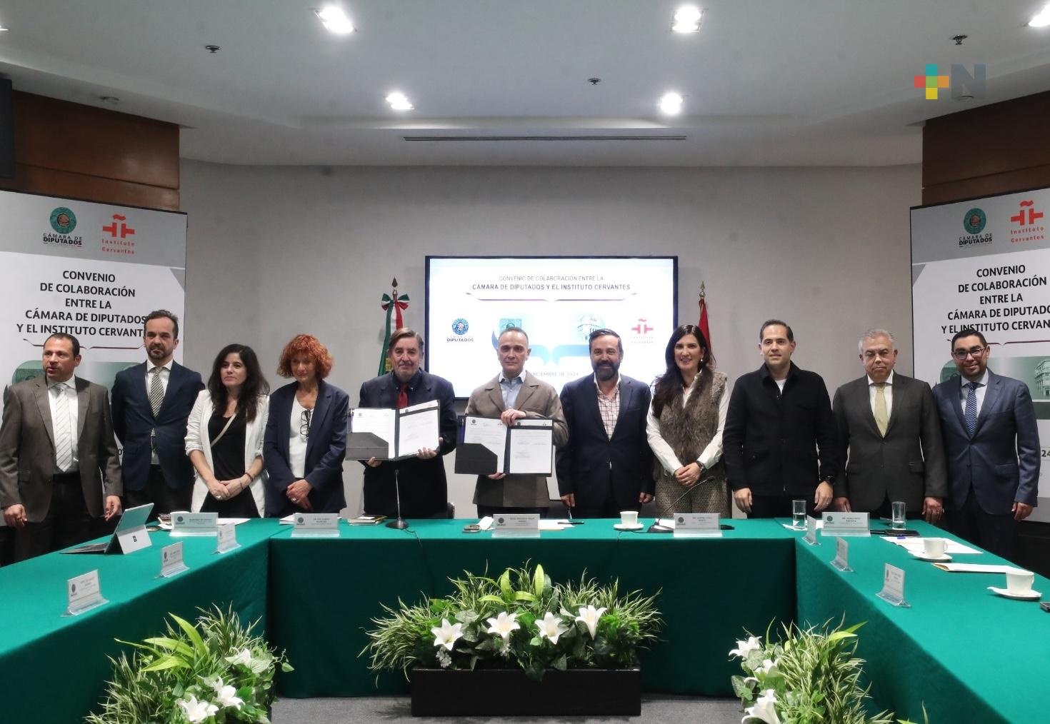 Cámara de Diputados firmó convenio con Instituto Cervantes para promover el intercambio literario y de artes