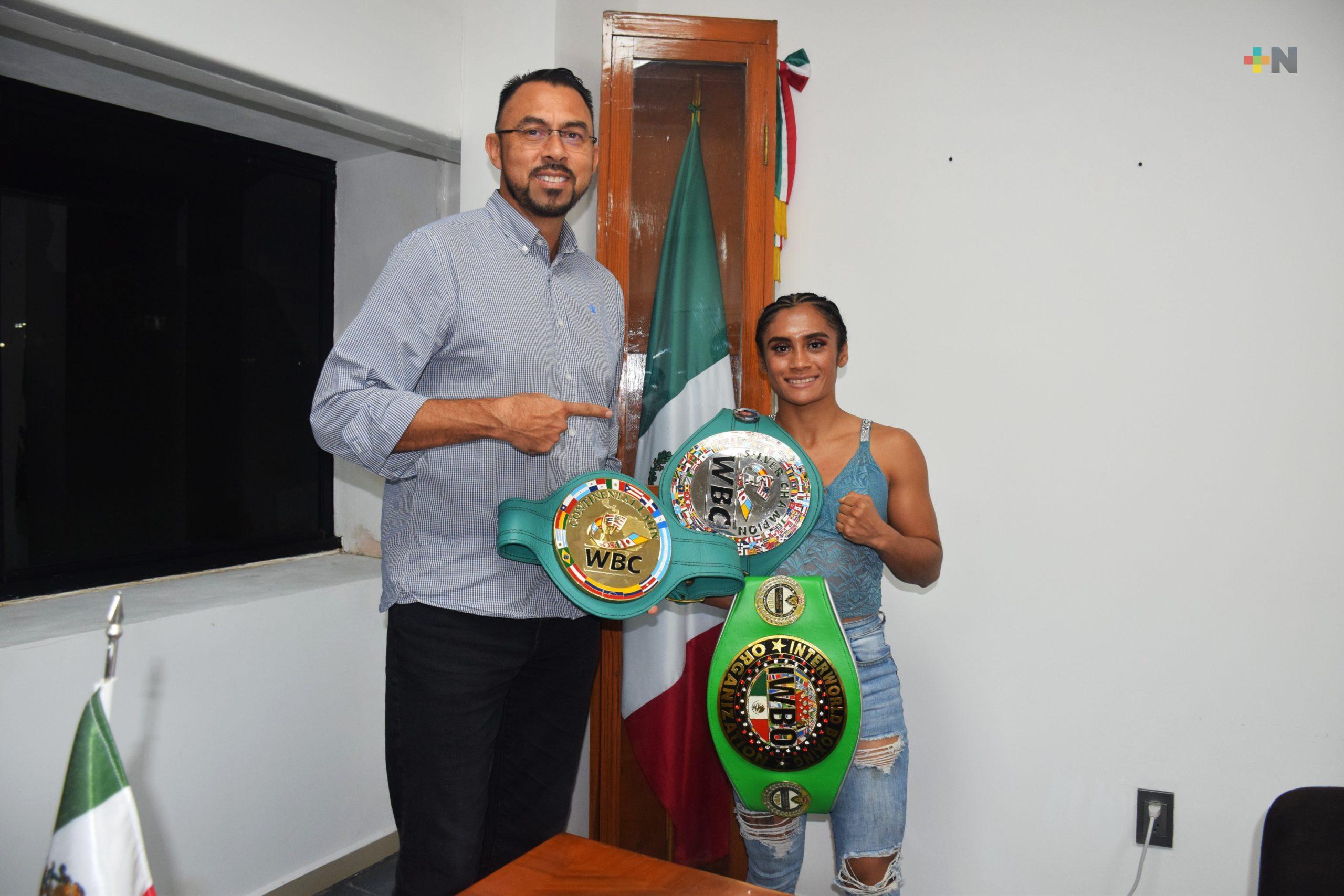 Agradece campeona mundial Esneidy Rodríguez apoyo para su próxima defensa