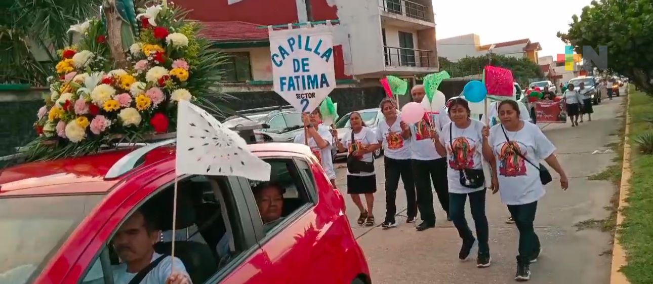 Entusiasmo de creyentes en santuario guadalupano de Coatzacoalcos