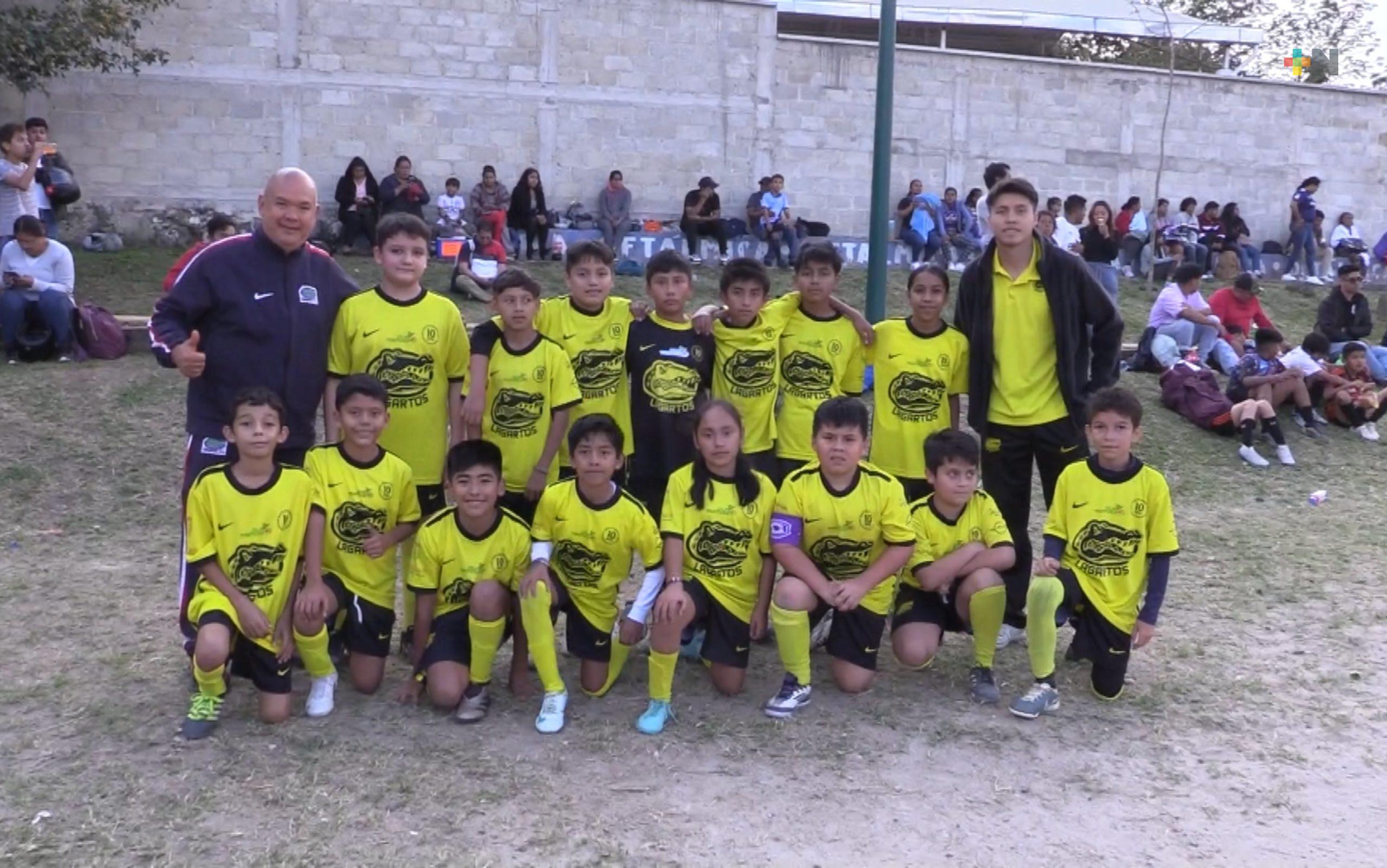 Continúa actividad de torneo Interligas de futbol infantil