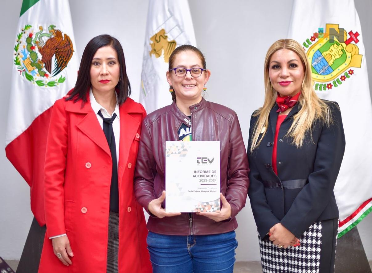 Recibe presidencia del Congreso el Informe de labores del TEV