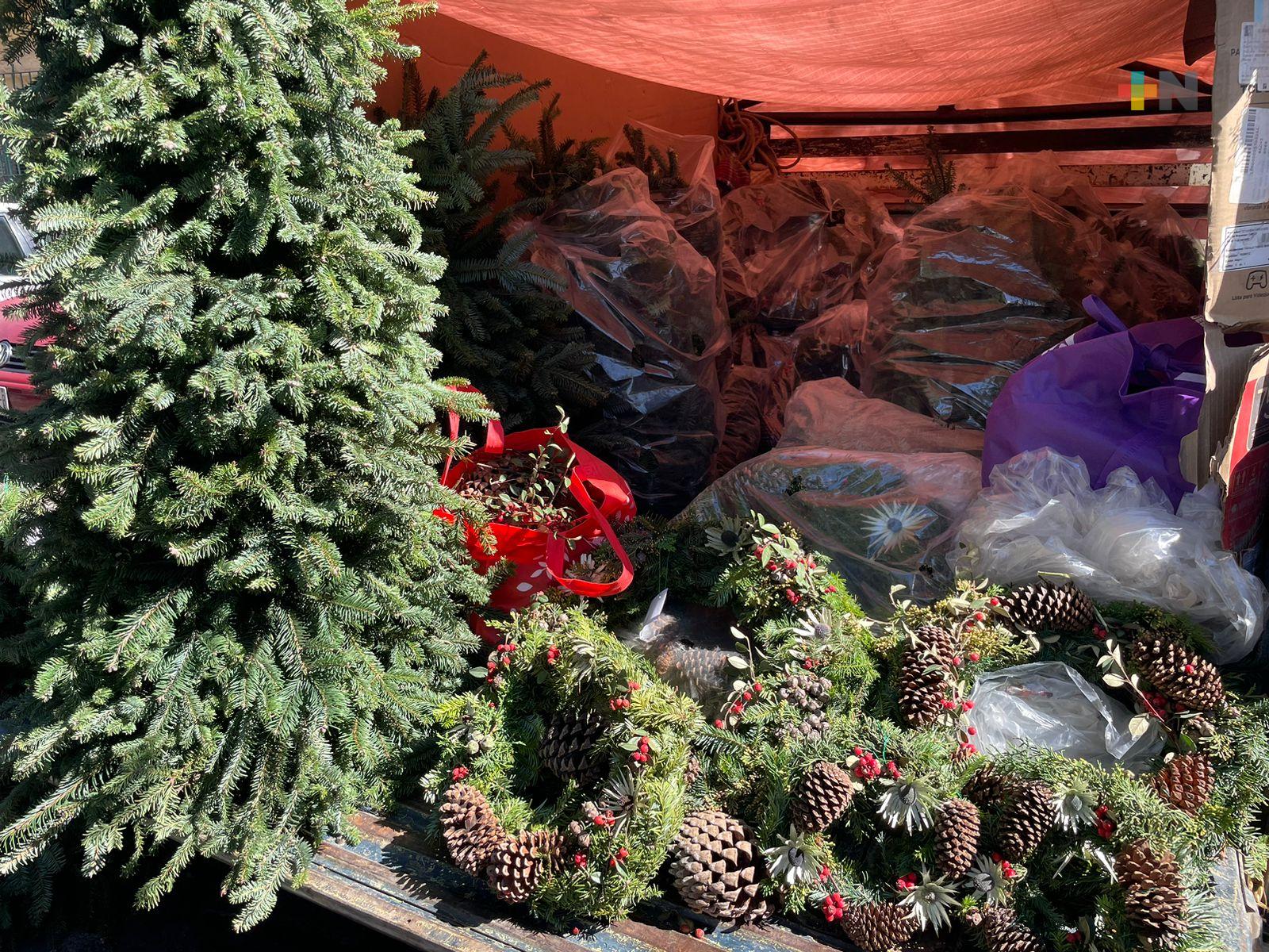 Artesanas de Perote reportan bajas ventas en productos navideños en Xalapa