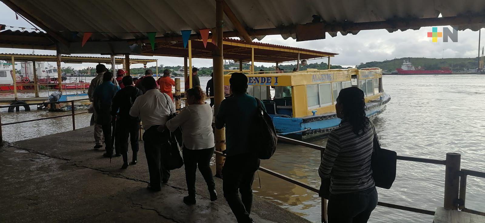 Aumenta tarifa de transporte fluvial entre Coatzacoalcos y Villa Allende