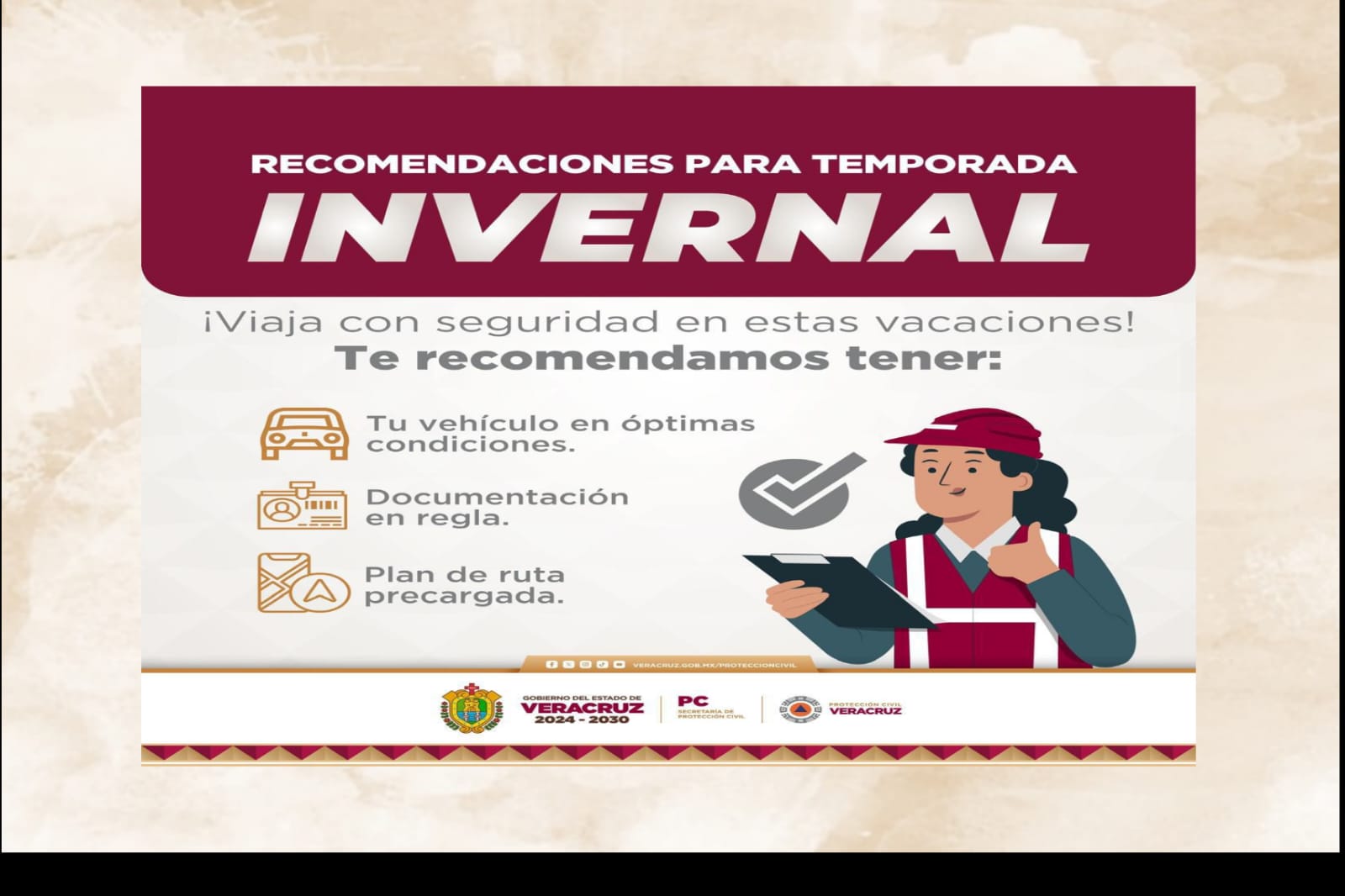 Por un viaje seguro, PC emite recomendaciones para circular en carretera