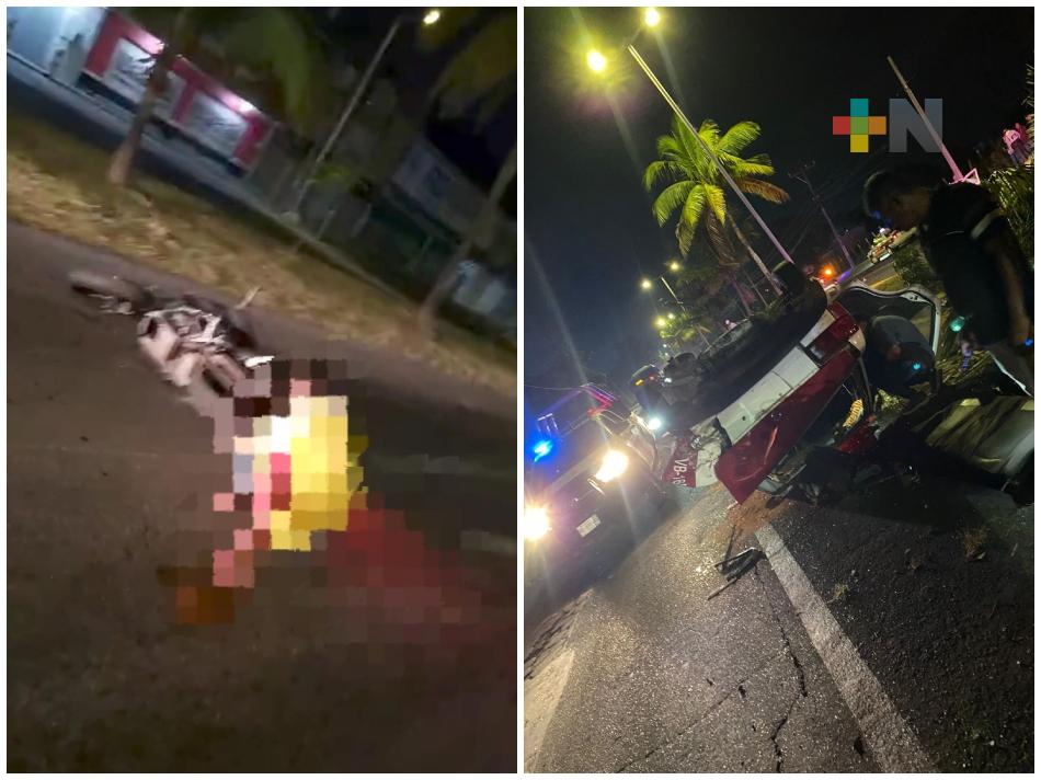 Tres lesionados en dos aparatosos accidentes en Veracruz puerto