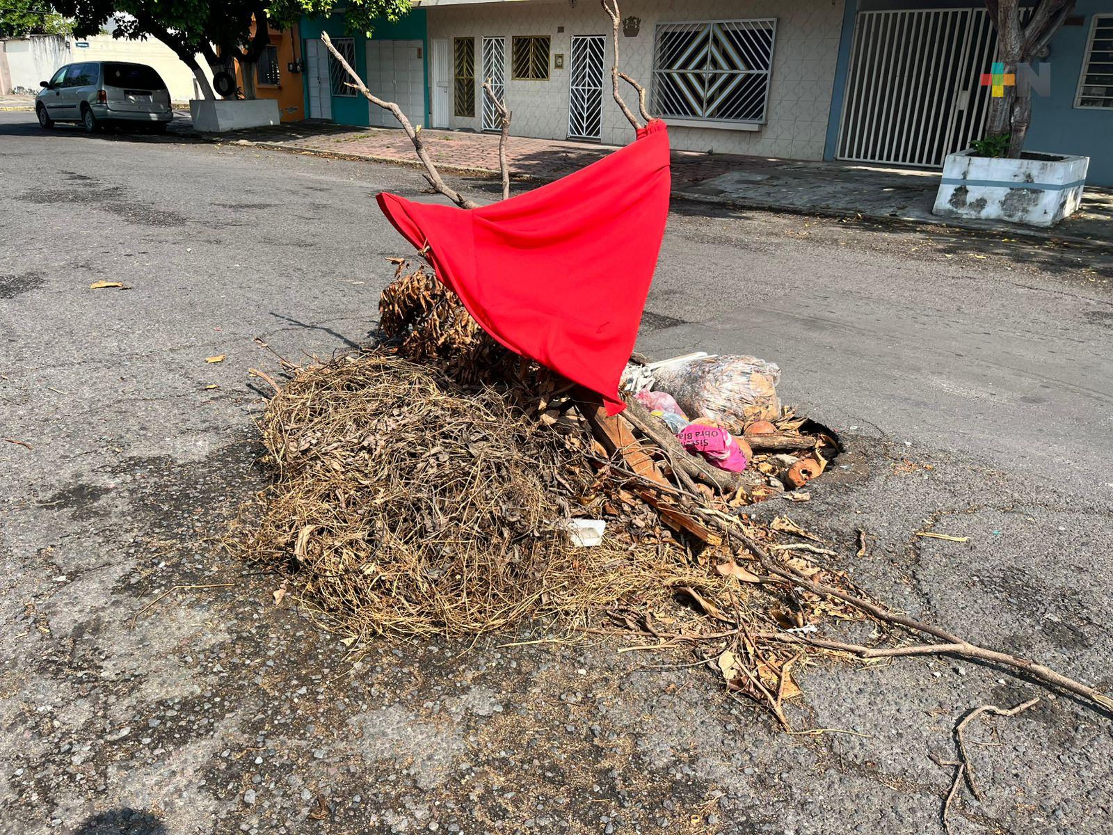 Reportan bache en colonia México de Veracruz puerto