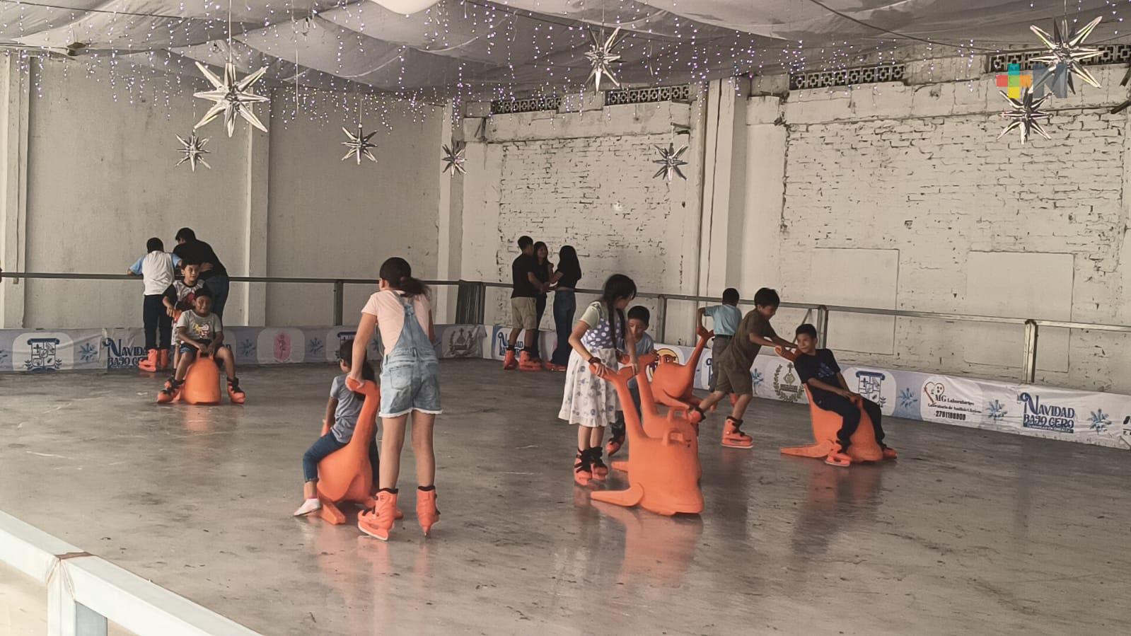 Miles de familias visitan la pista de hielo en Omealca