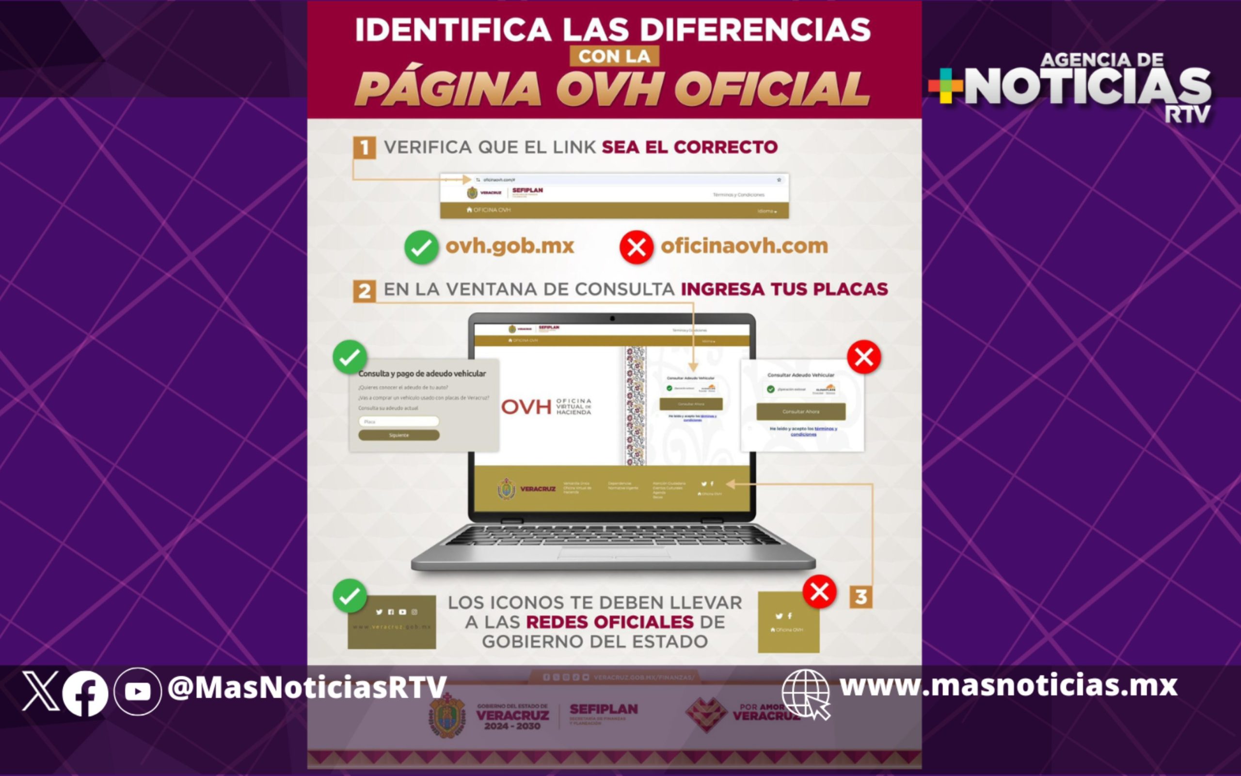 Alerta Sefiplan sobre fraudes en línea a contribuyentes a través de portal falso