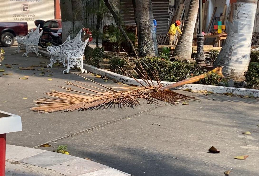 En mal estado reportan parque del centro histórico de Veracruz Puerto