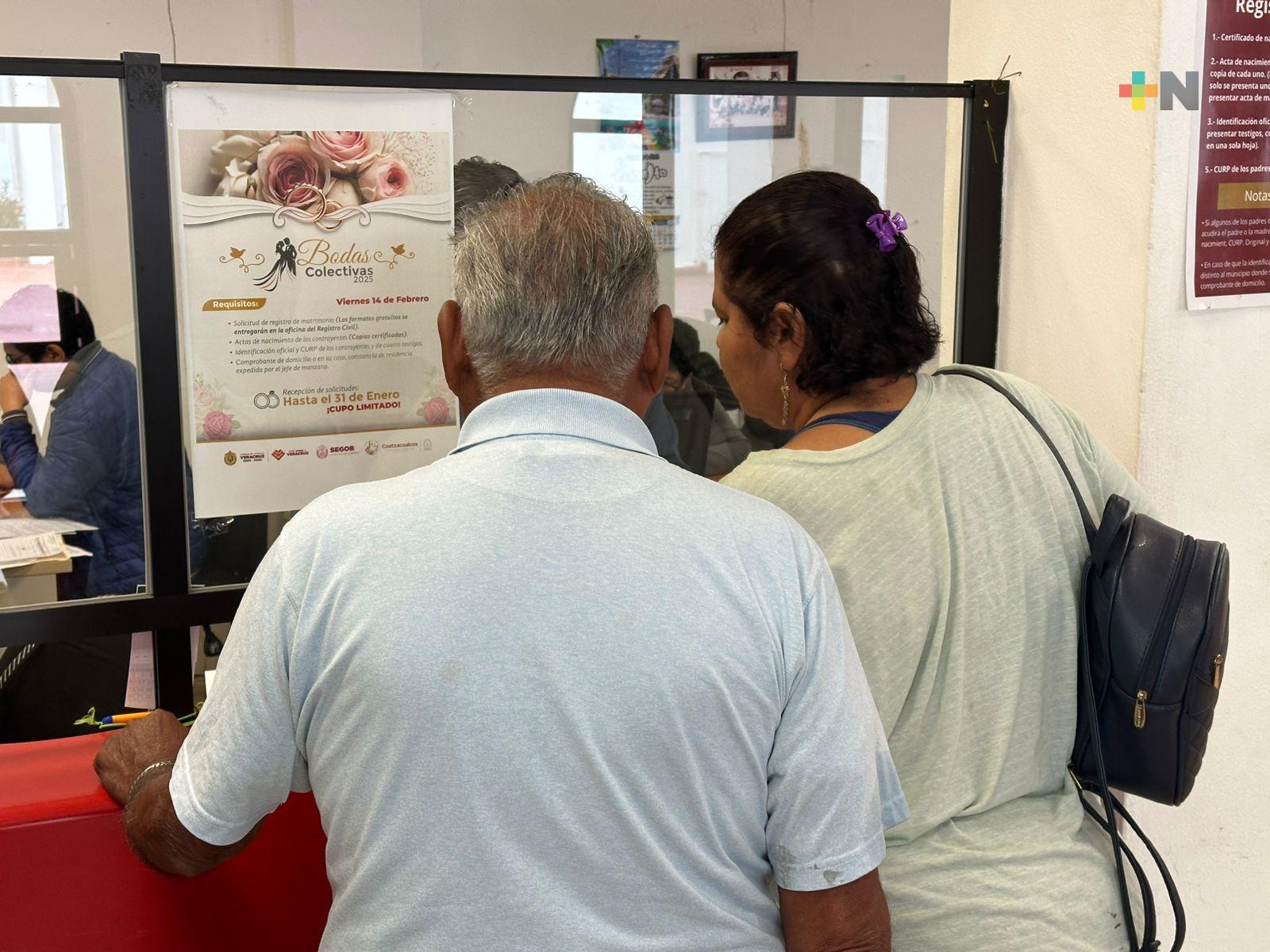 Al menos 200 parejas contraerán nupcias en boda colectiva 2025 en Coatzacoalcos