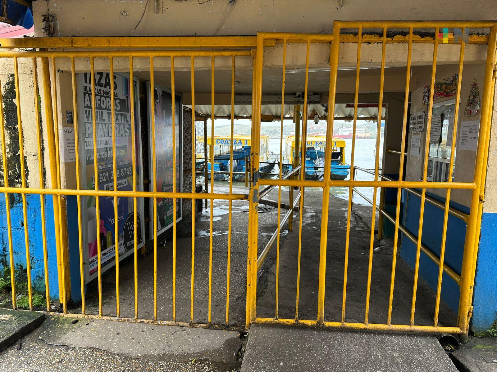 Suspendido servicio de lanchas y transbordador en Coatza por mal tiempo