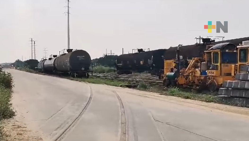 Descarrila tren de carga en complejo fabril de dos empresas; daño fue resuelto por Ferrosur