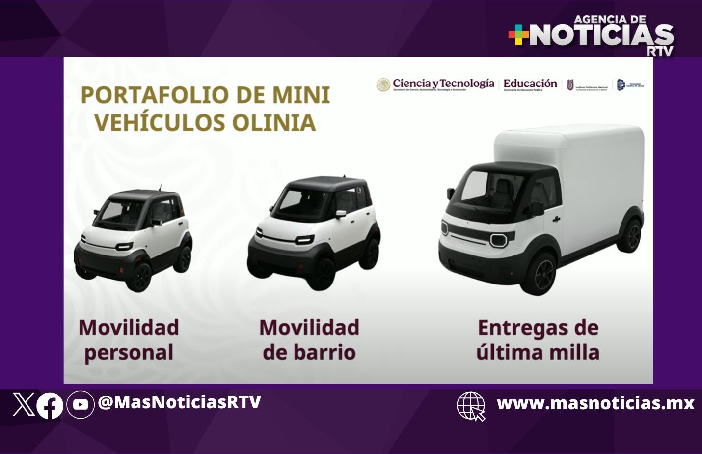 Claudia Sheinbaum presenta Olinia, armadora de minivehículos eléctricos de bajo costo