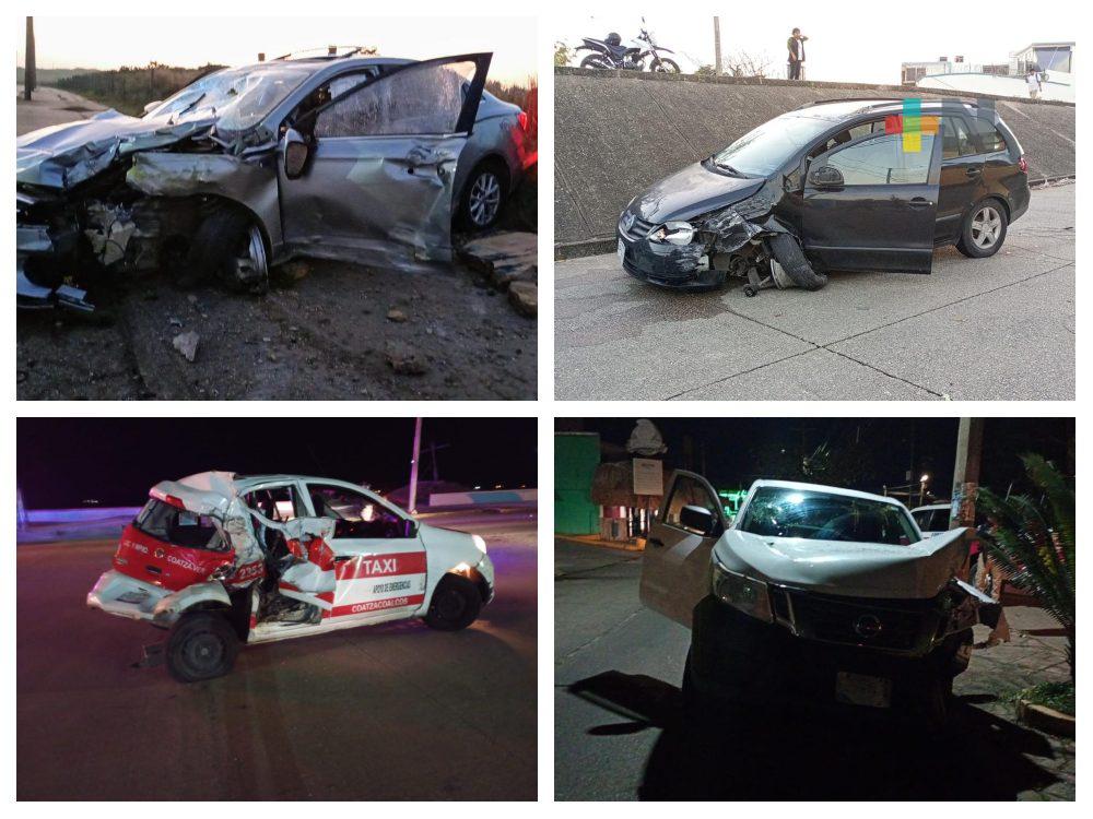 Serie de accidentes durante la madrugada en Coatzacoalcos
