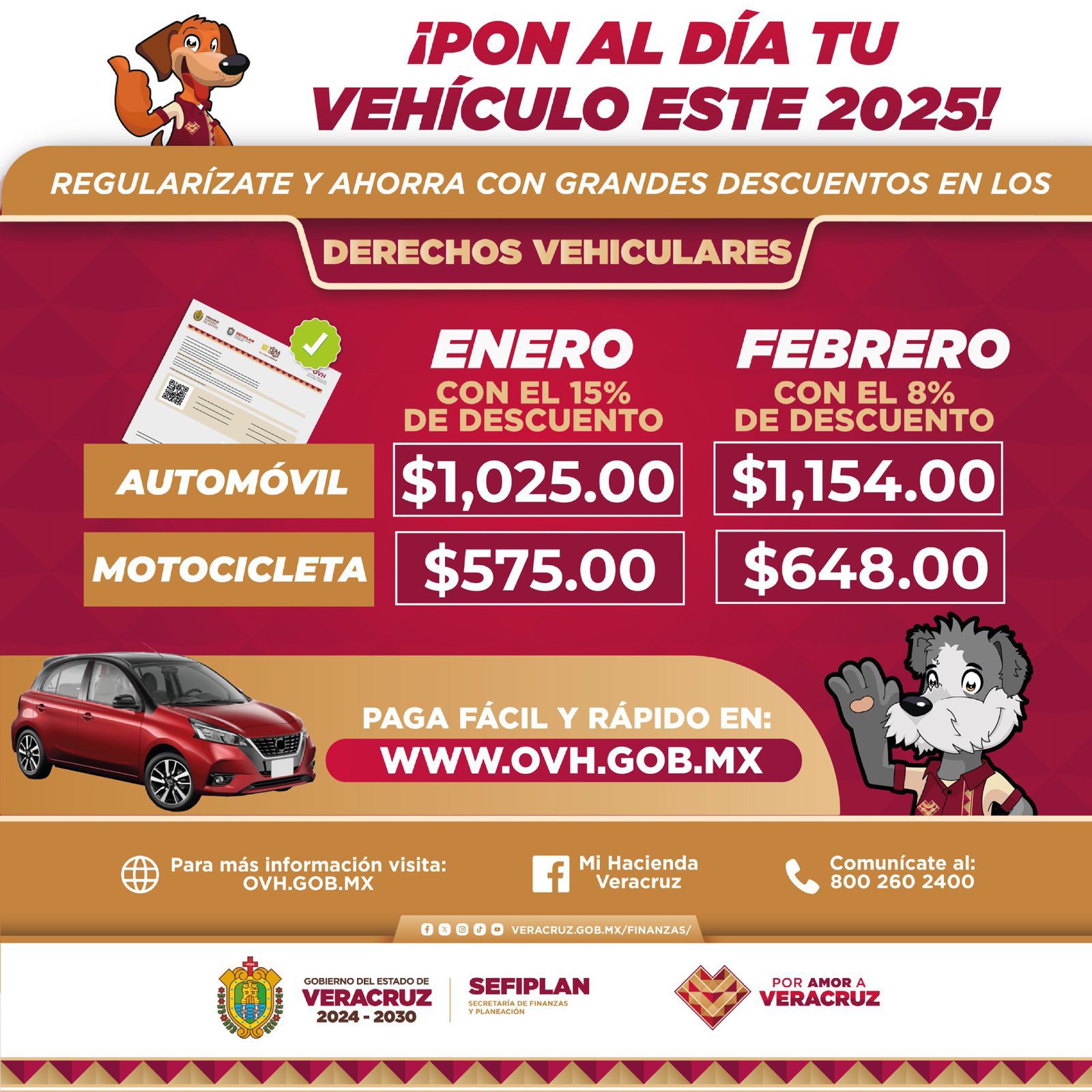 Este 31 de enero, último día con el 15% de descuento en el pago de derechos vehiculares
