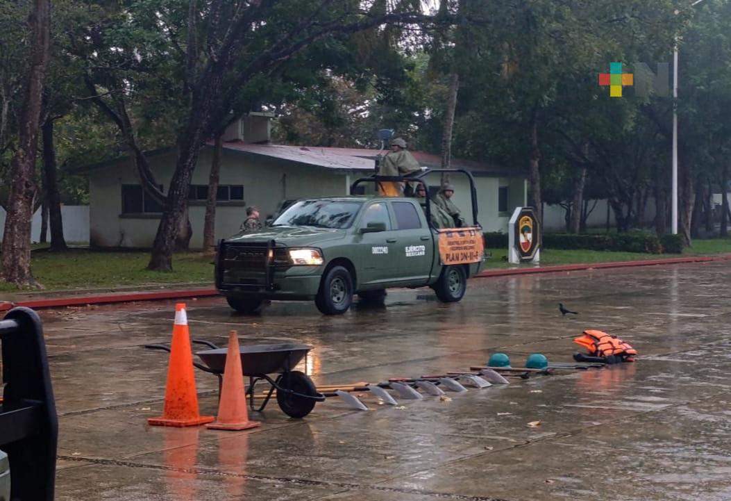 Por lluvias ponen en marcha Plan DN-III-E de manera preventiva en Minatitlán
