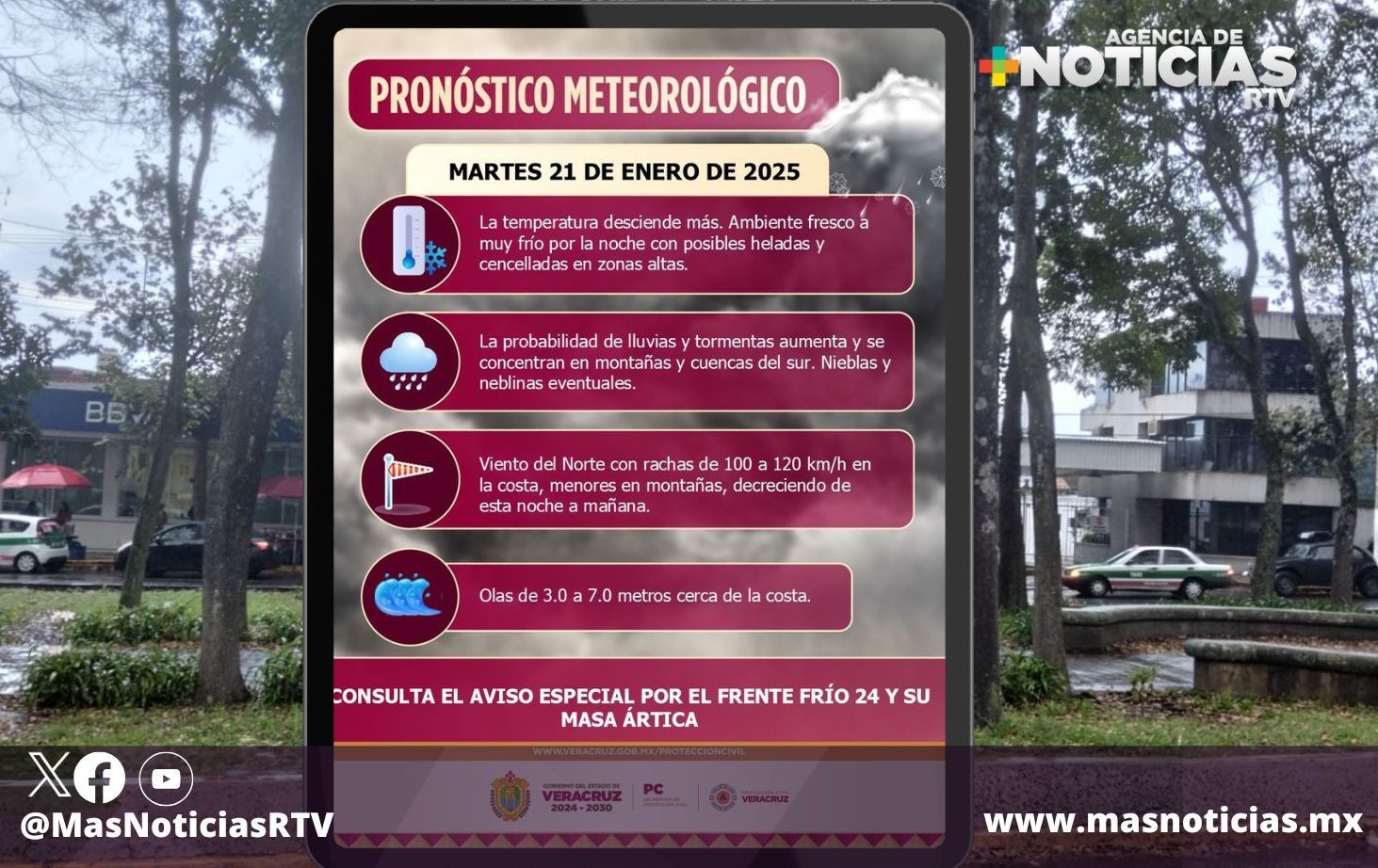 Se intensifica frente frío 24; provocará heladas en zonas altas